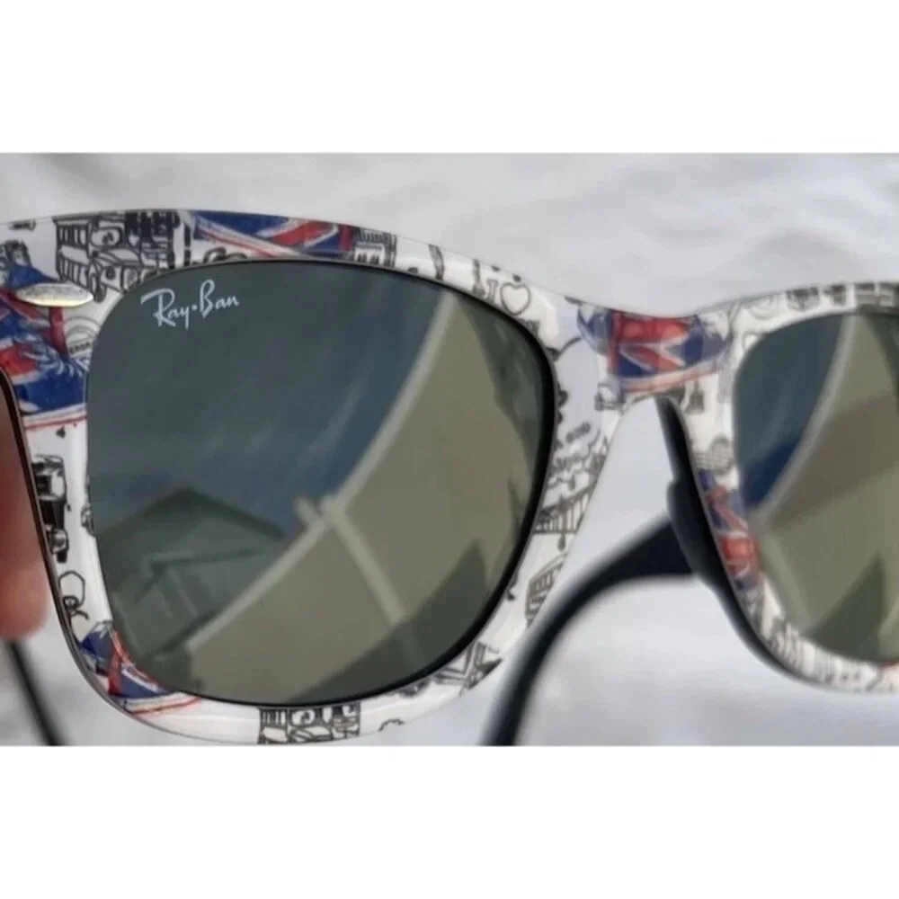 Ray-Ban Men’s Original Wayfarer Rare Special Series London Print Sunglasses RARE